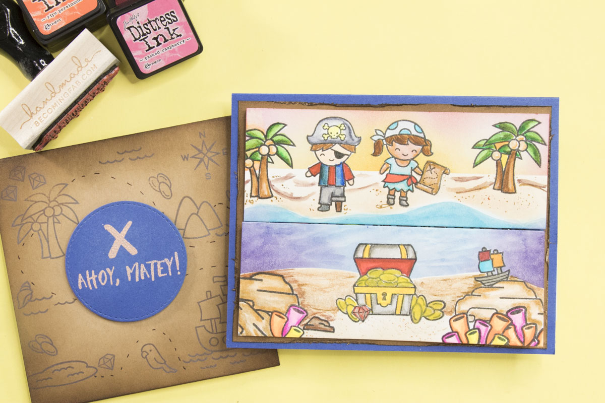 how to make a gatefold card using lawn fawn ahoy matey