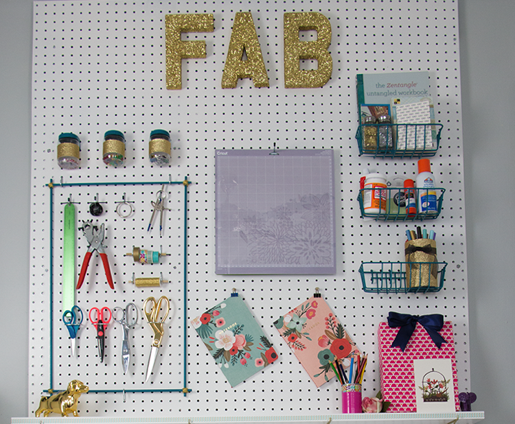 Pegboard Craft Storage - Becoming Fab